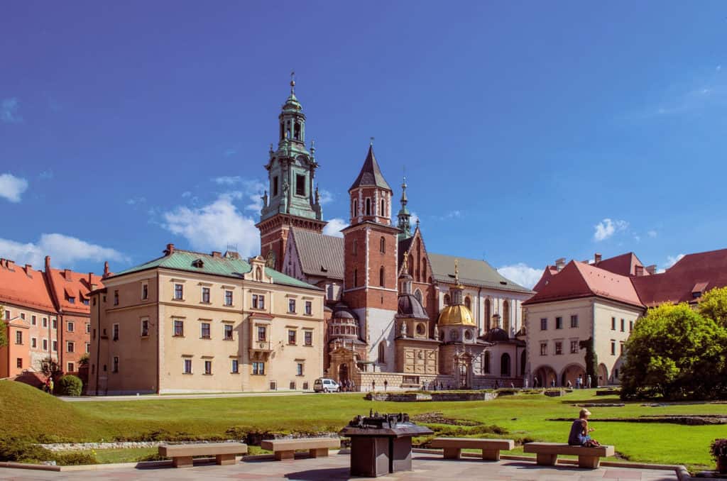 Na obrázku je Krakow v Polsku.
