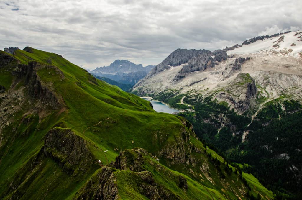 Lago di Fedaia / Marmolada / Passo Pordoi / nejkrásnější místa Dolomity