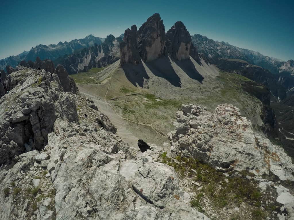 Monte Paterno / Paternkofel ferrata výhled na Tre Cime / Sexten Dolomity