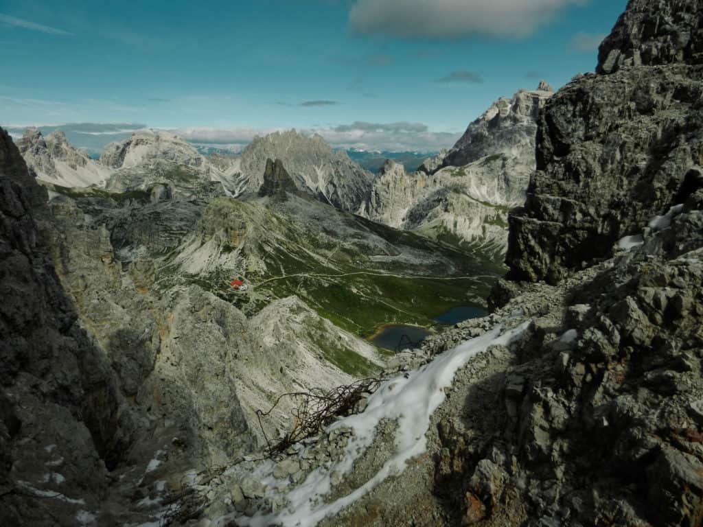 Monte Paterno /Paternkofel / výhled na Dreizinnenhütte 