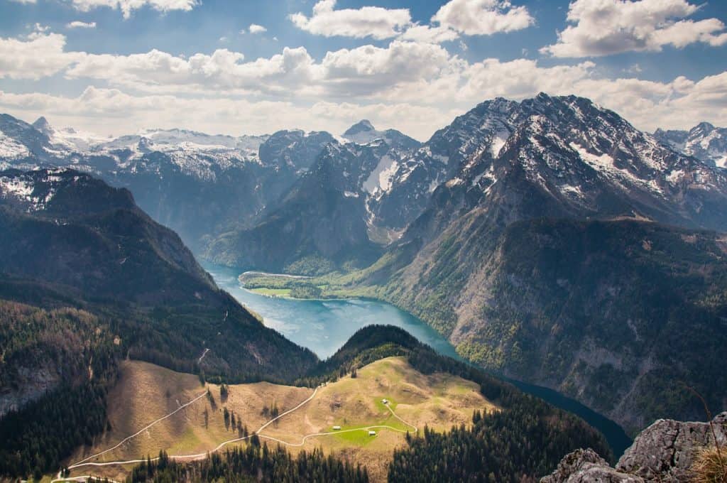Jezero Königssee / nejkrásnější jezera v Německu