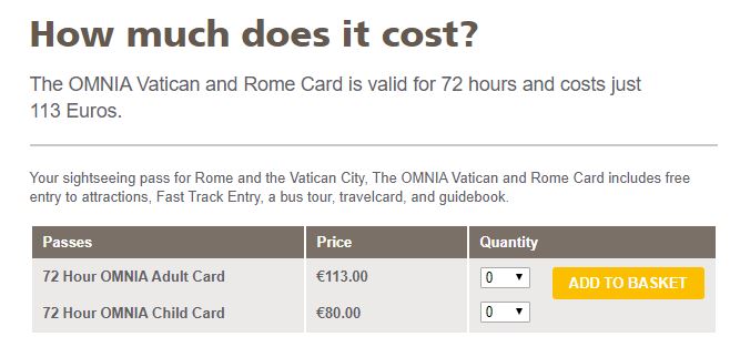 OMNIA Vatican and Roma Card