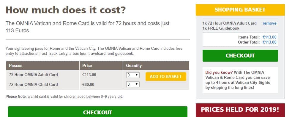 OMNIA Vatican and Roma Card