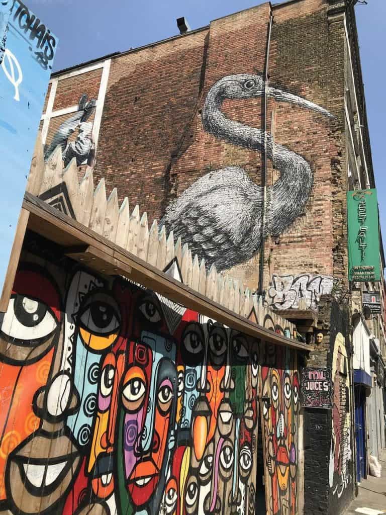 Shoreditch Straßenkunst / London an einem Tag