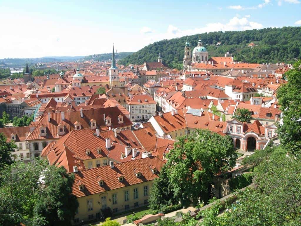Zahrady pod Pražským hradem výhled Malá Strana co navštívit