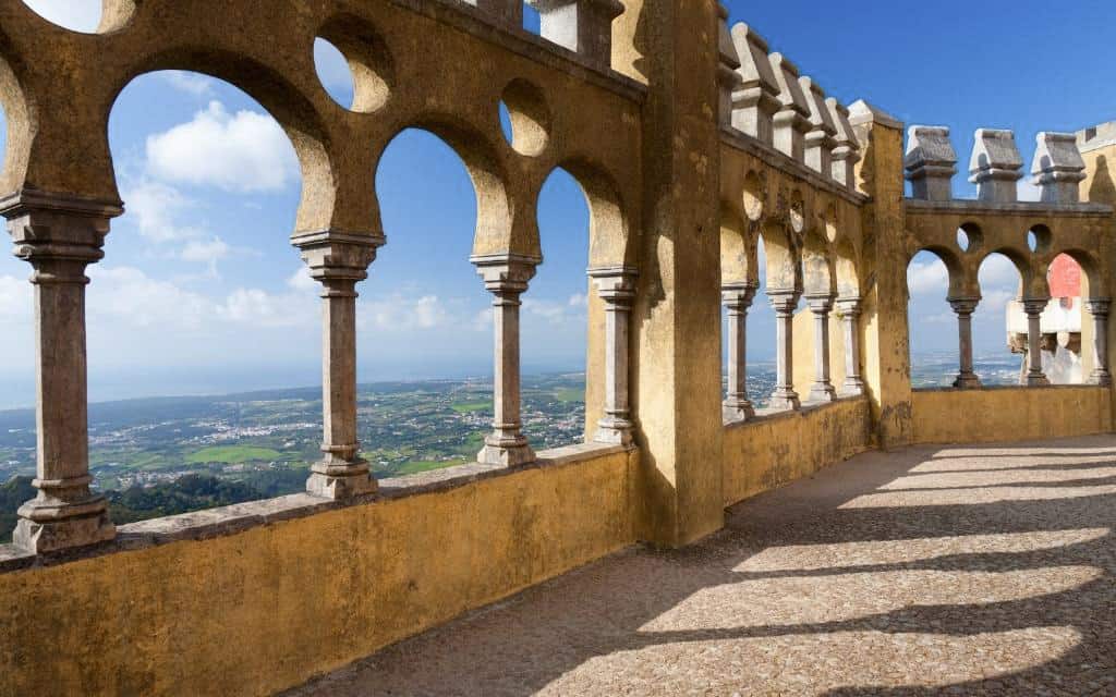 palác Pena Sintra Portugalsko  výhled