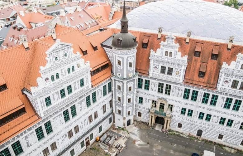 výhled z věže Královského paláce Drážďany