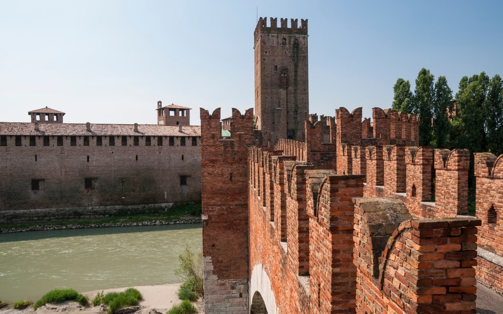 View of Castelvecchio Verona from Ponte Scaligero