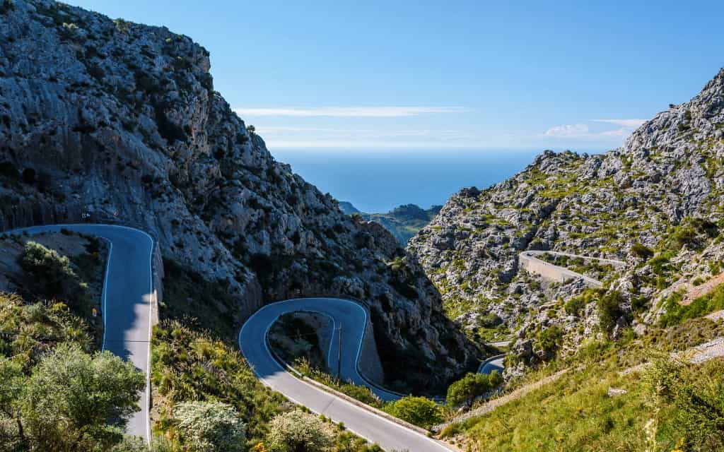 Nudo de Corbata road leading to Sa Calobra Mallorca