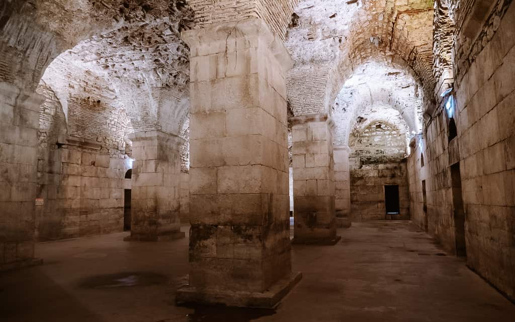 The underground of Diocletian's Palace in Split