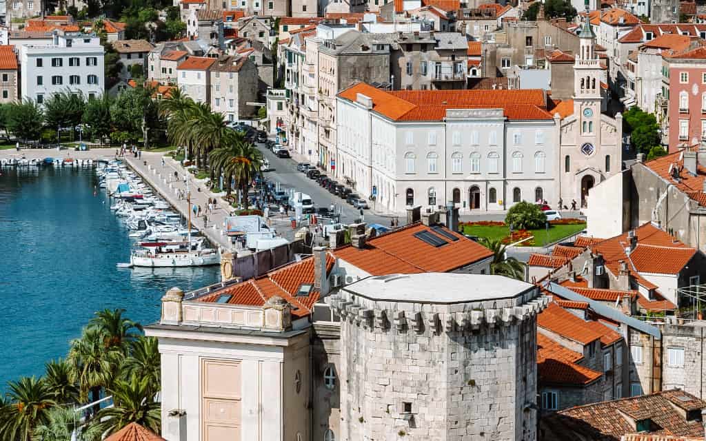 výhled ze zvonice ve Splitu Chorvatsko