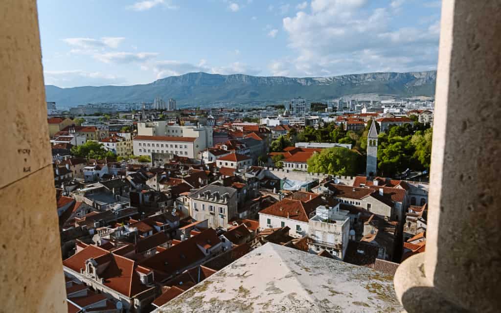 výhled ze zvonice ve Splitu Chorvatsko