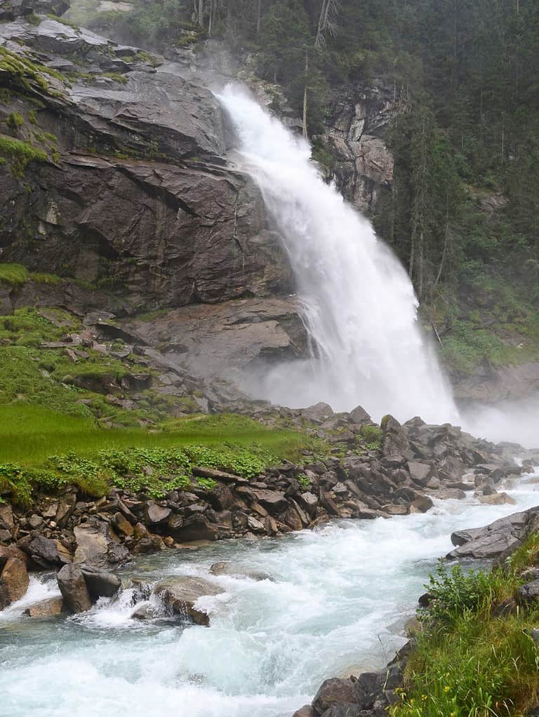Krimmlské vodopády vysoké Taury Rakousko