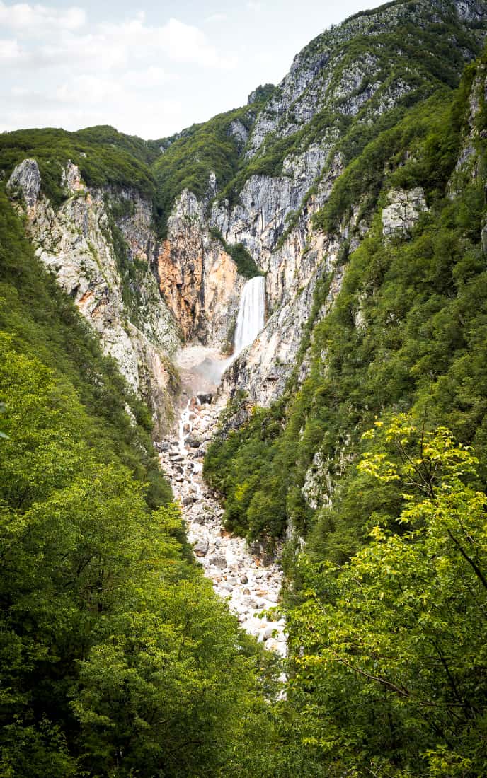 vodopád Boka Slovinsko Julské Alpy