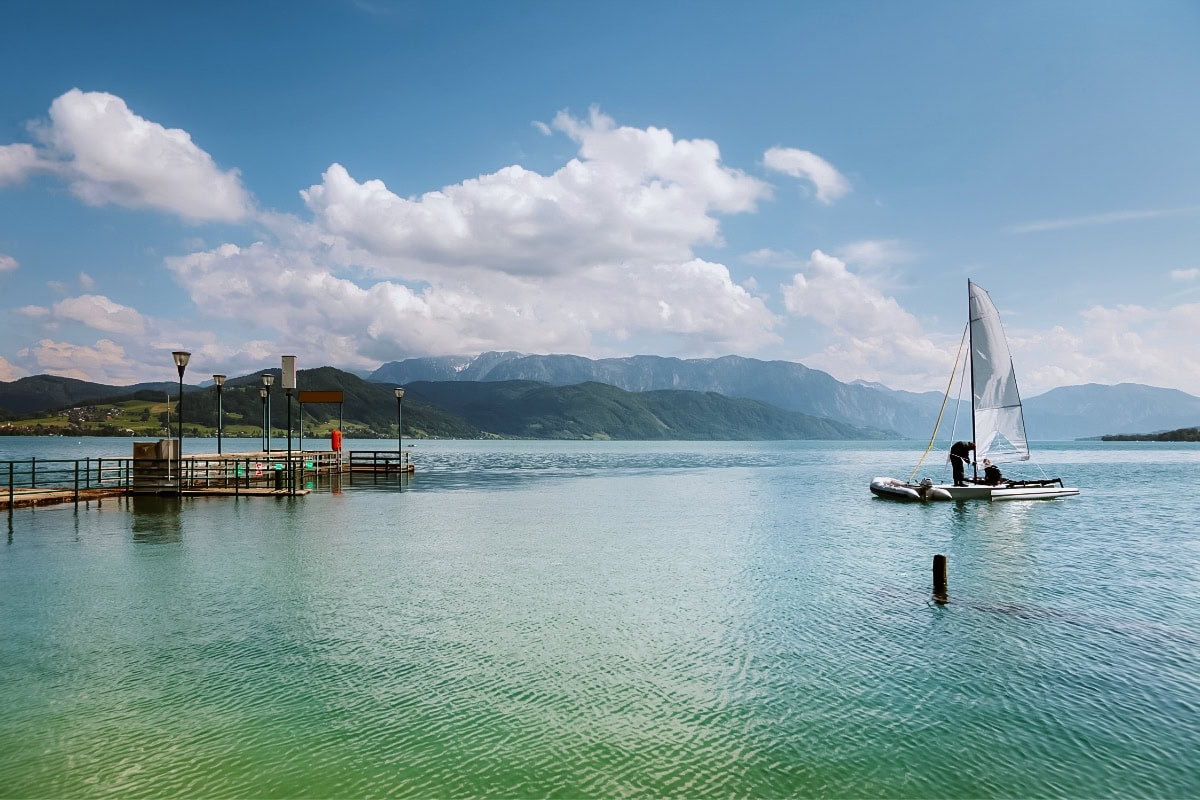 mondsee nejkrásnější jezera v Salzkammergut v Rakousku