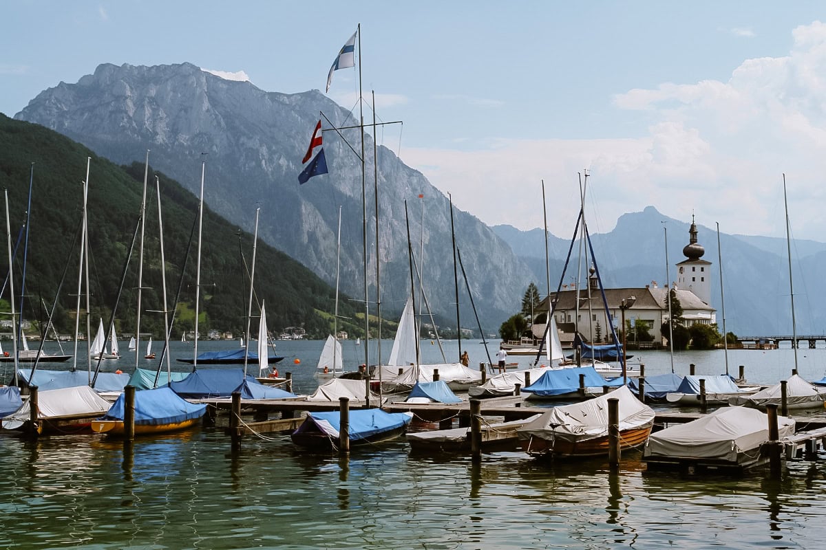 Traunsee nejkrásnější jezera v Salzkammergut Rakousko