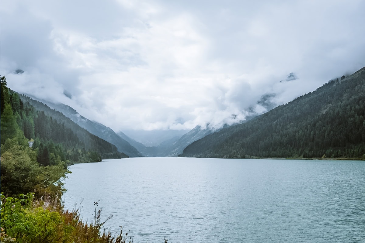 The Gepatsch dam (Gepatschspeicher) in the Kaunertal valley in Tyrol