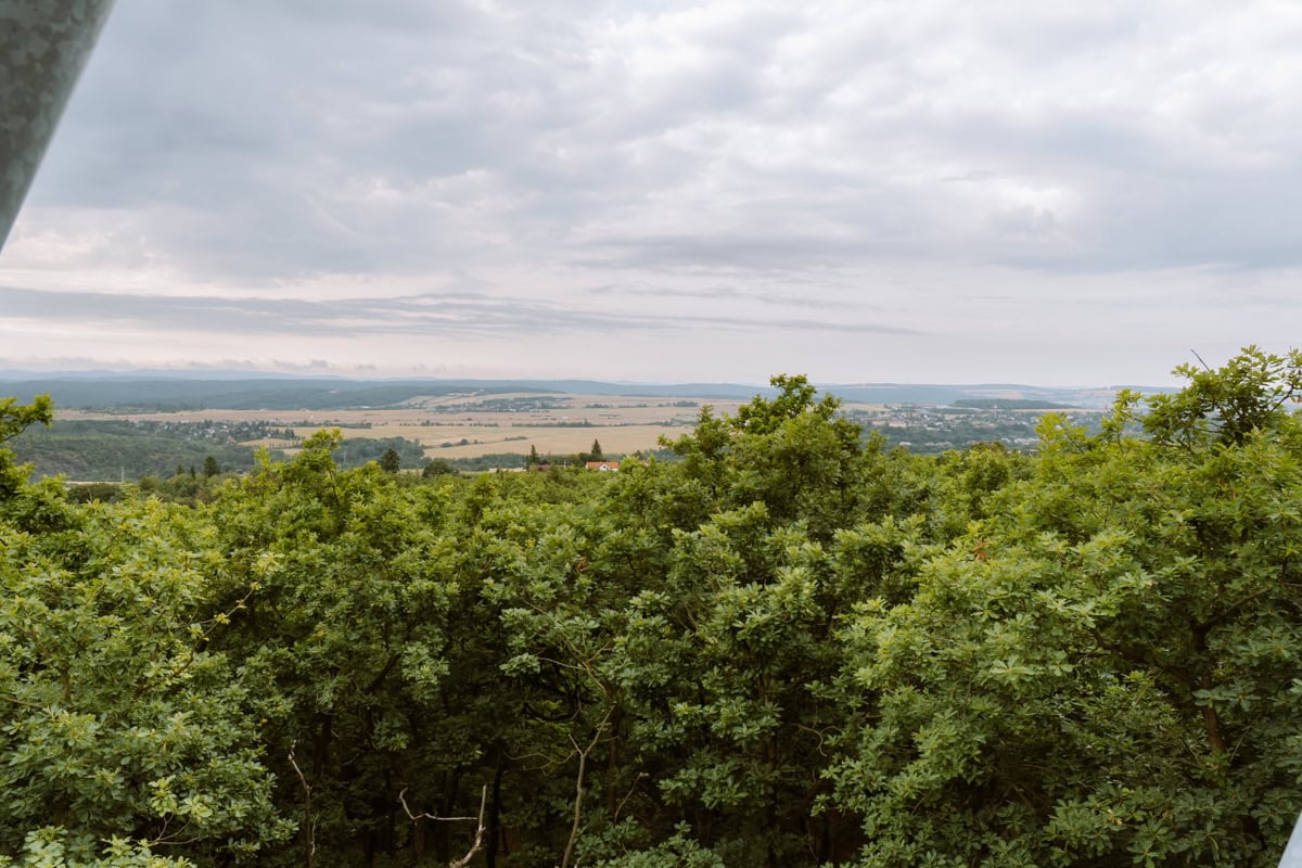 Výhled z rozhledny při cestě nahoru
