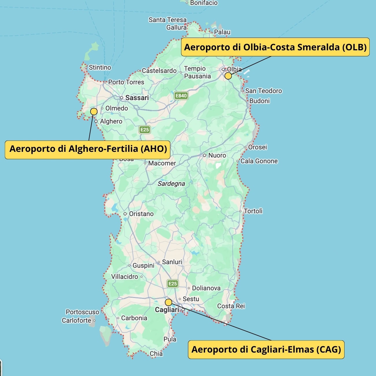 Letiště na Sardinii Letiště na Sardinii