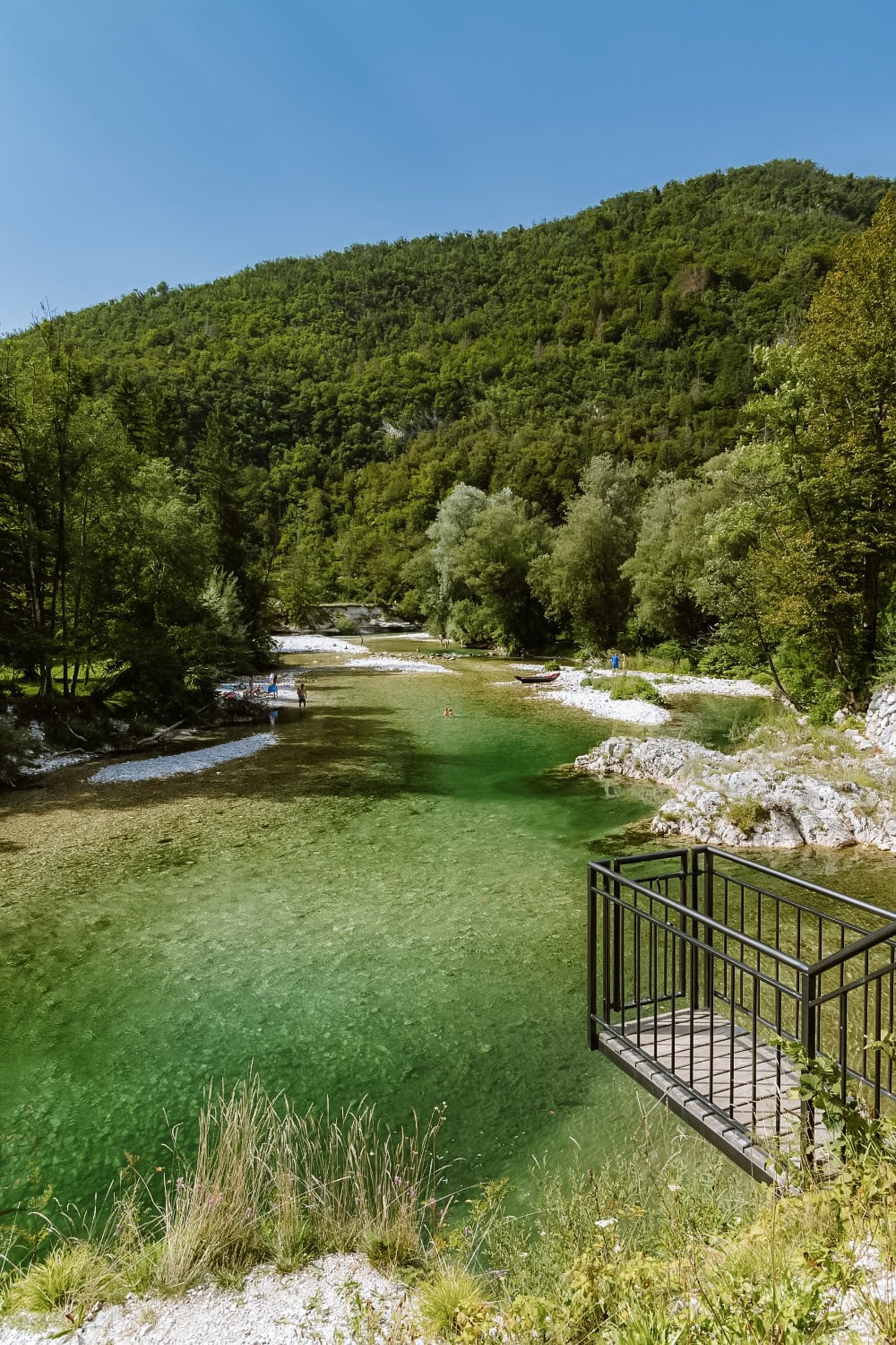 Výhled z Most na Rju na řeku Sávu Bohinjku