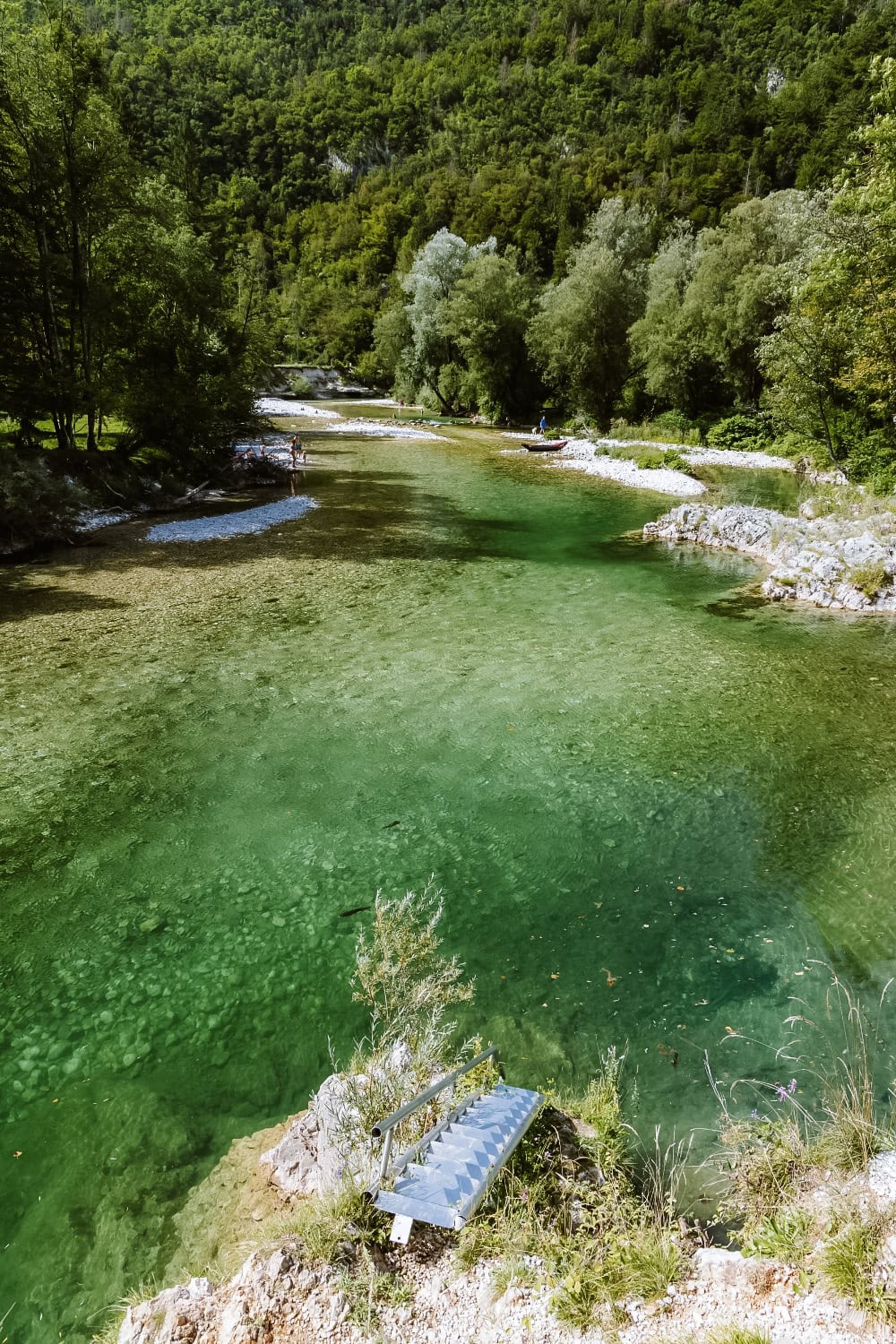 Výhled z Most na Rju na řeku Sávu Bohinjku