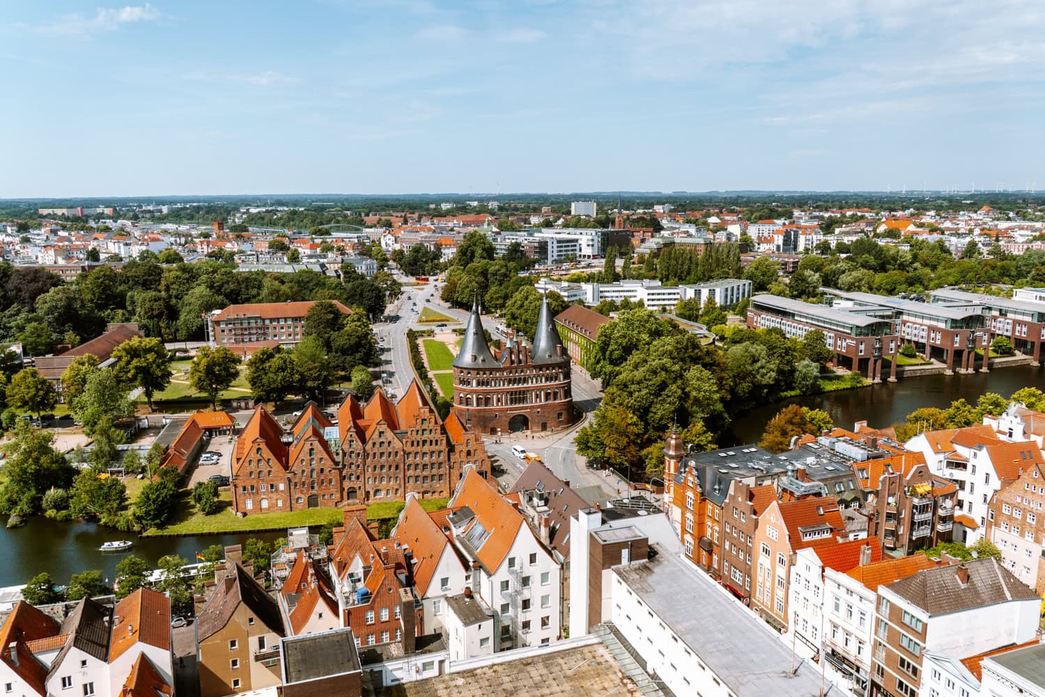Výhled z kostela St. Petri zu Lübeck